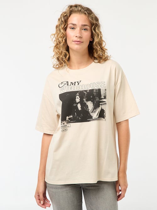 Tee-shirt oversize 'Amy Winehouse' - Kiabi