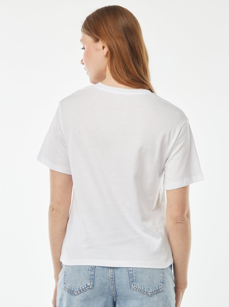 Tee-shirt oversize avec print devant Blanc - Kiabi