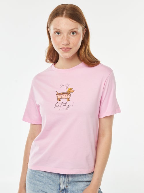 Tee-shirt oversize avec print devant - Kiabi