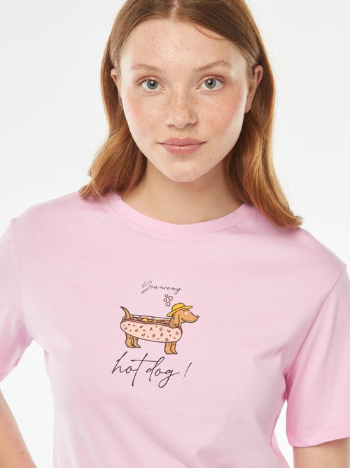 Tee-shirt oversize avec print devant - Kiabi