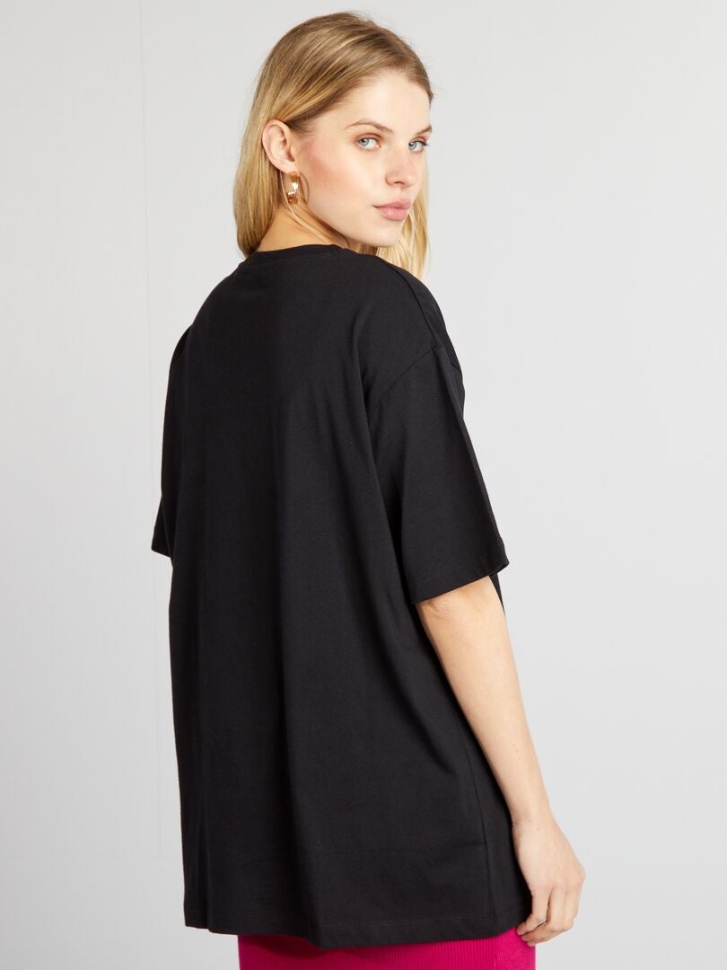 T-shirt Oversized Desigual Femme - Modèle Croacia - Taille M Noir - Neuf Avec Étiquettes