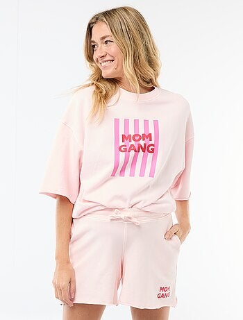 Tee-shirt oversize imprimé à manches courtes