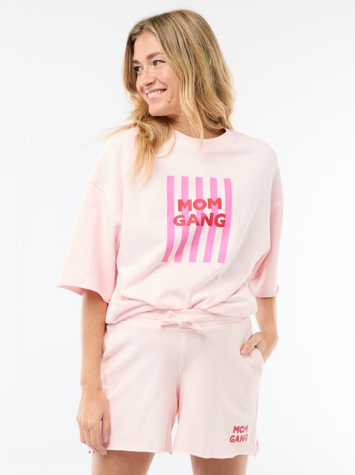 Tee-shirt oversize imprimé  à manches courtes - Kiabi