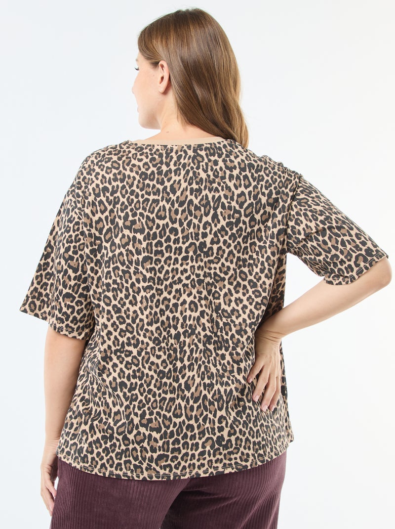 Tee-shirt oversize imprimé Léopard - Kiabi