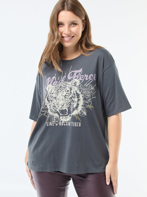 Tee-shirt oversize imprimé - Kiabi