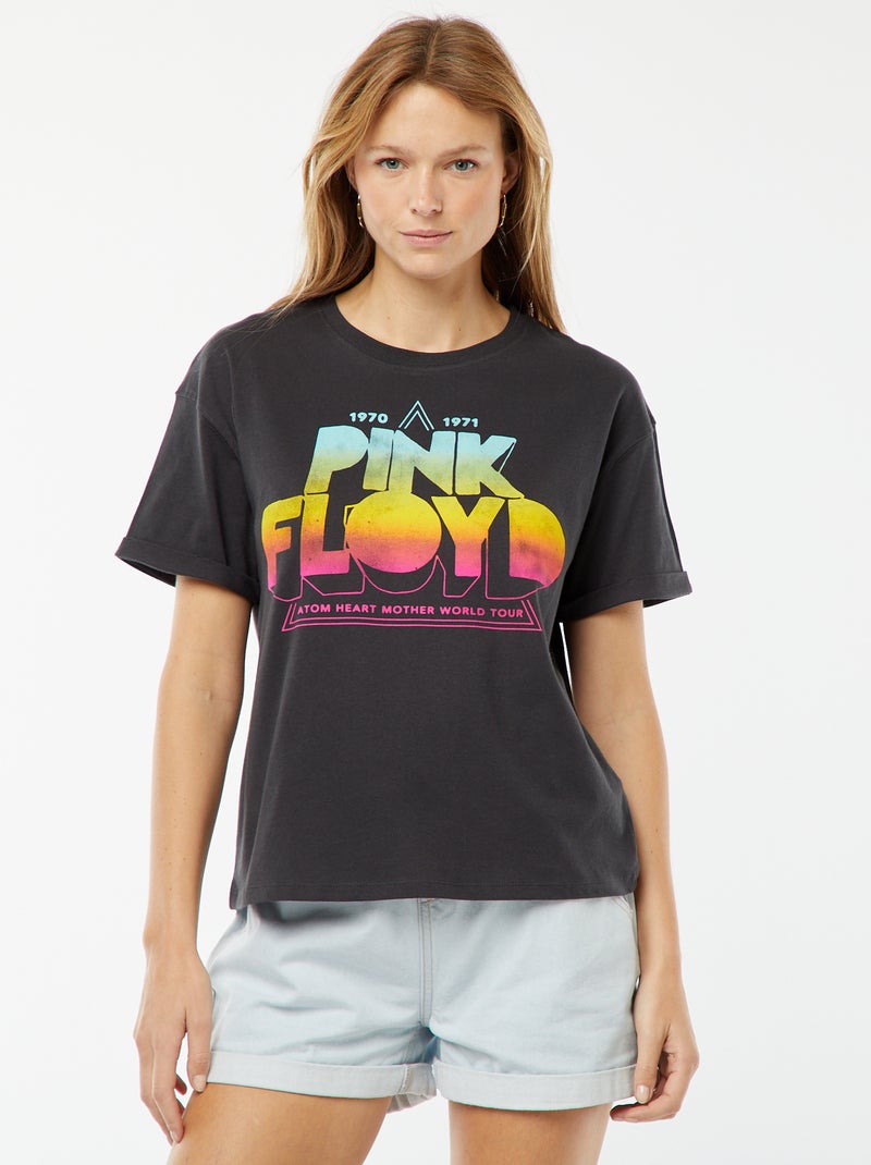 Tee-shirt oversize imprimé 'Pink Floyd' Noir - Kiabi