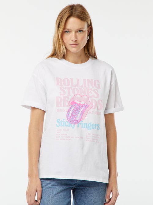 Tee-shirt oversize imprimé 'The Rolling Stones' - Kiabi