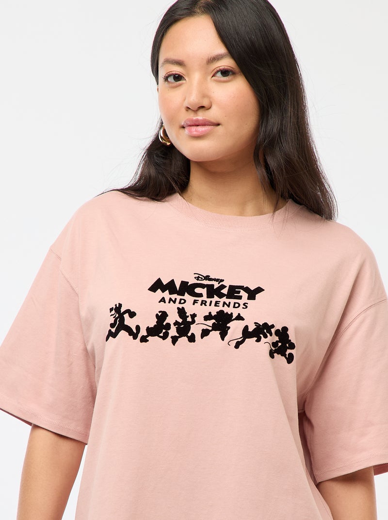 Tee-shirt oversize 'Mickey' Vieux rose - Kiabi