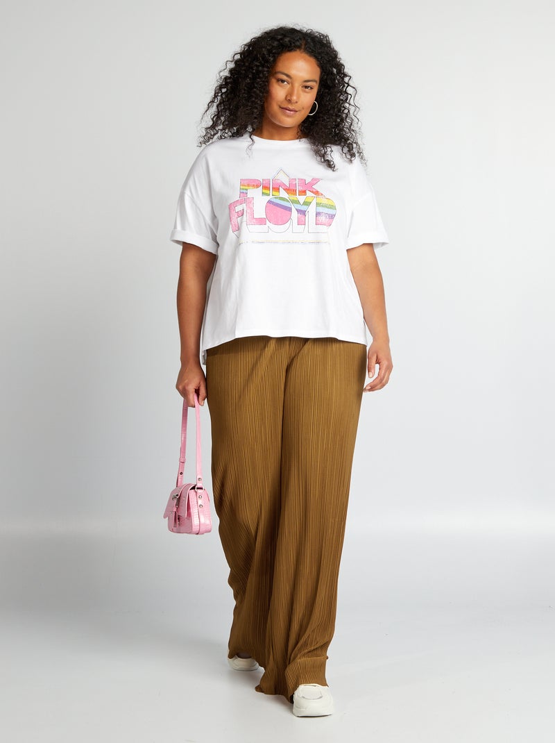 Tee-shirt oversize 'Pink Floyd' blanc - Kiabi