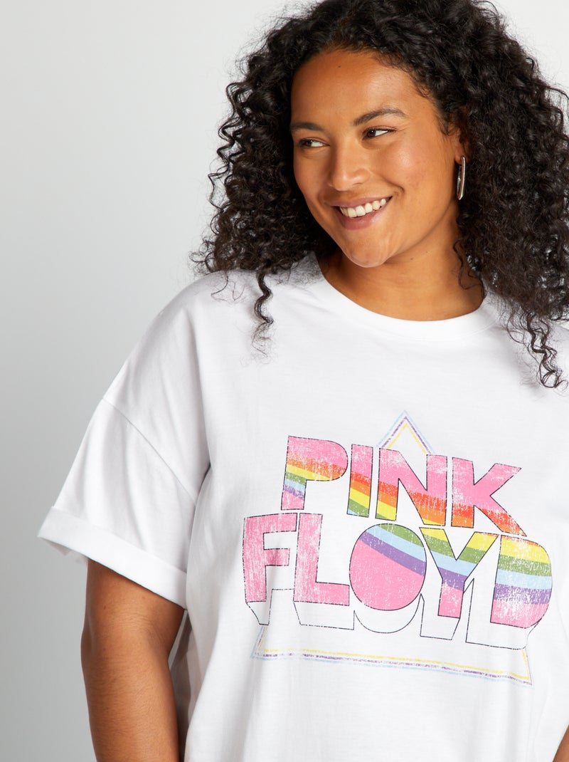 Tee-shirt oversize 'Pink Floyd' blanc Grandes tailles Femme