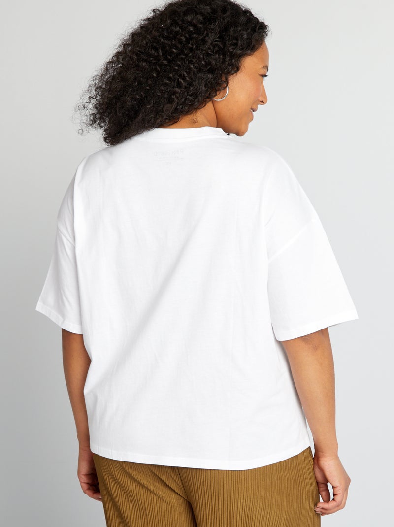 Tee-shirt oversize 'Pink Floyd' blanc - Kiabi