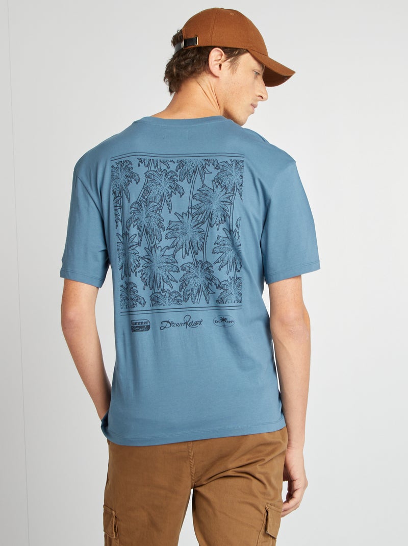Tee-shirt oversize 'Produkt' Bleu - Kiabi