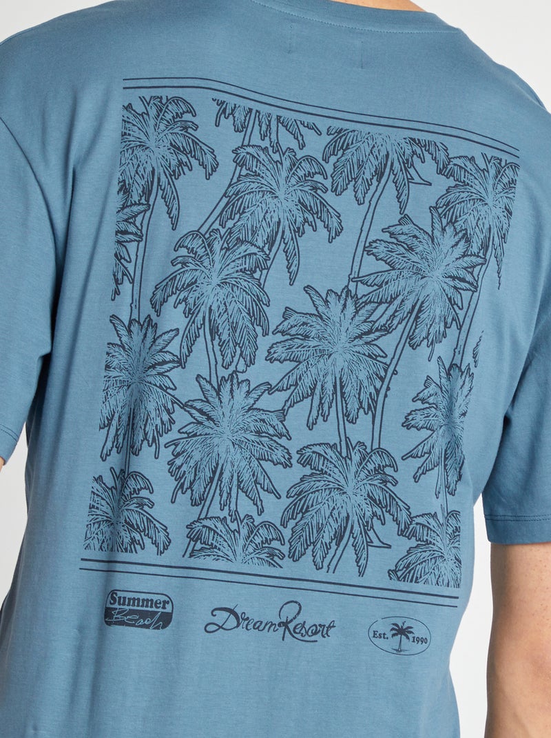 Tee-shirt oversize 'Produkt' Bleu - Kiabi