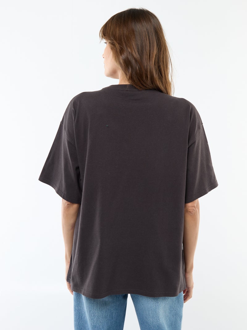 Tee-shirt oversize 'Queen' Noir - Kiabi