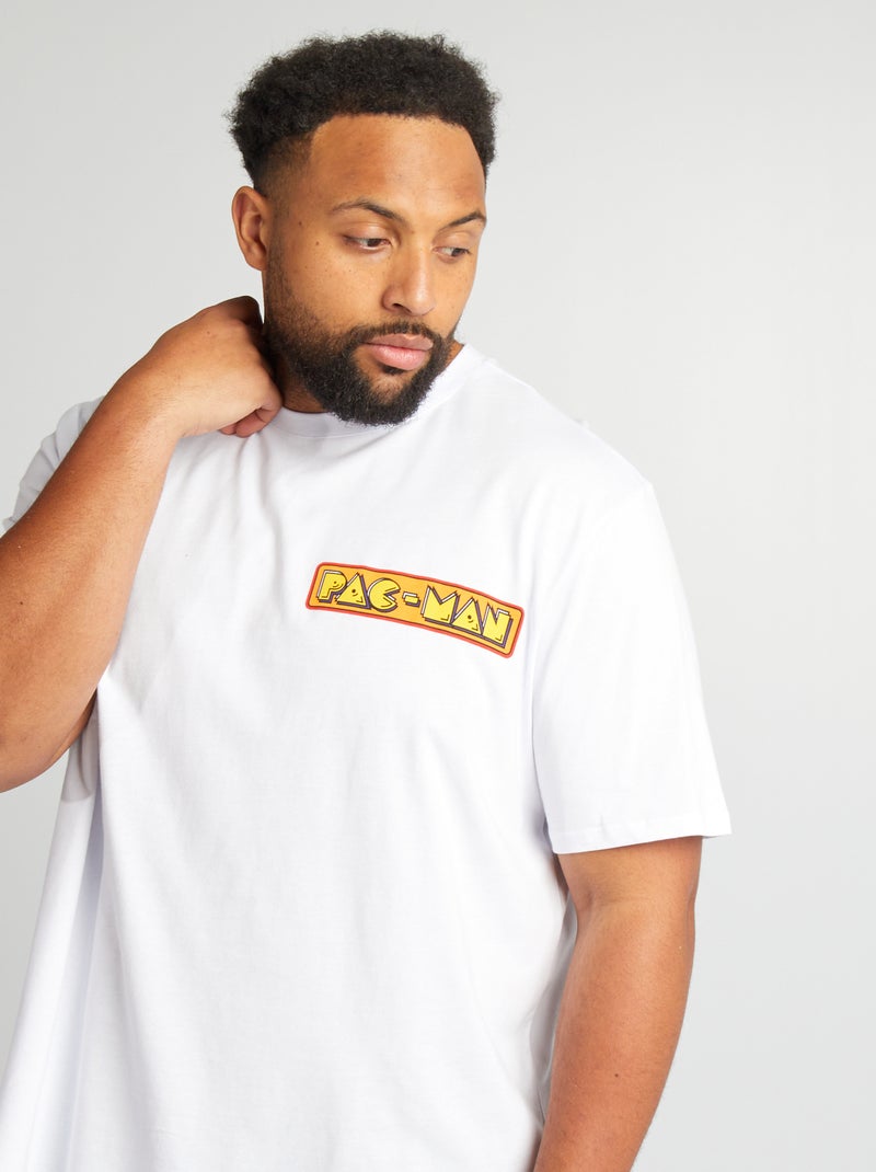 Tee-shirt 'Pac-Man' à col rond blanc - Kiabi