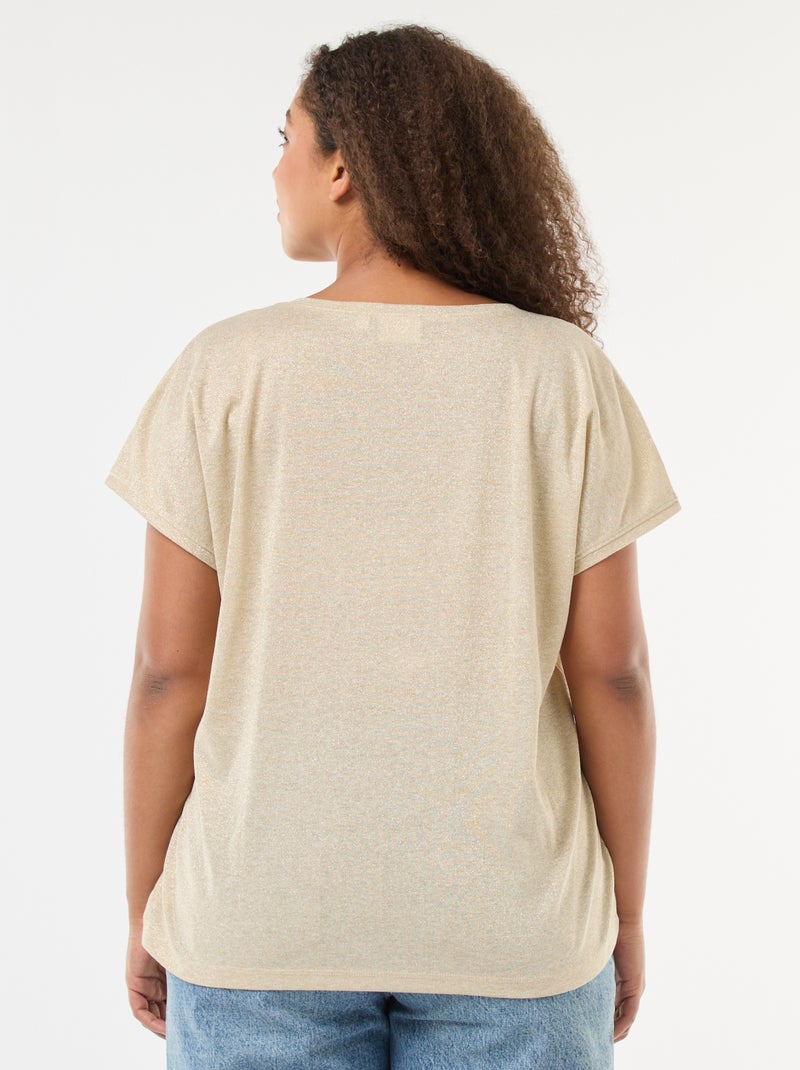 Tee-shirt pailleté 'Only Carmakoma' Doré - Kiabi