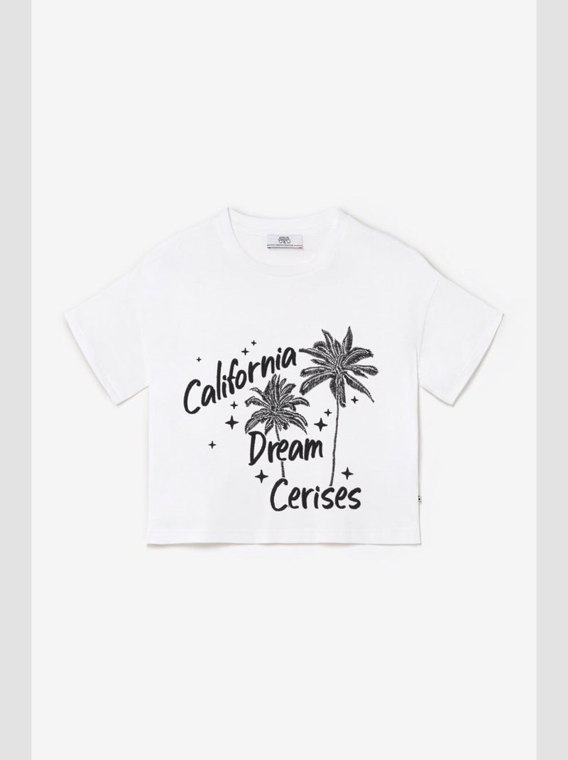 Tee-Shirt PALMIGI 'Le Temps Des Cerises' Noir - Kiabi