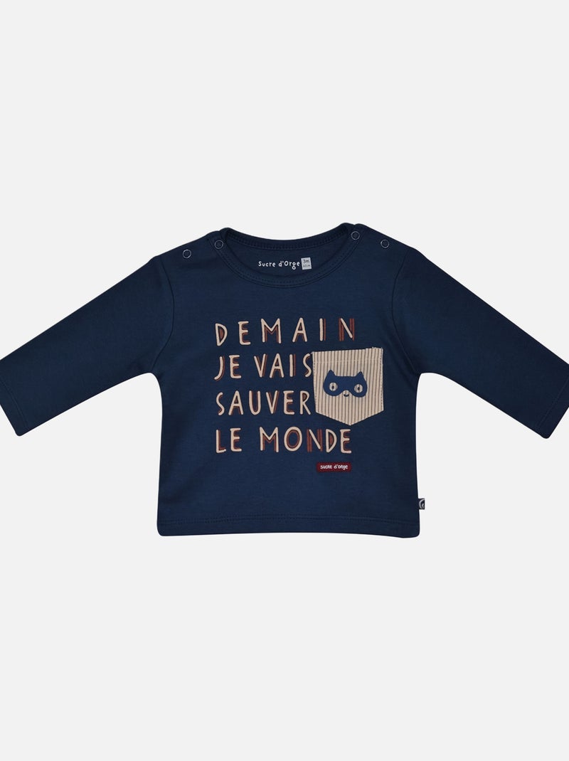 TEE SHIRT PANTALON BEBE FRANCK Bleu - Kiabi