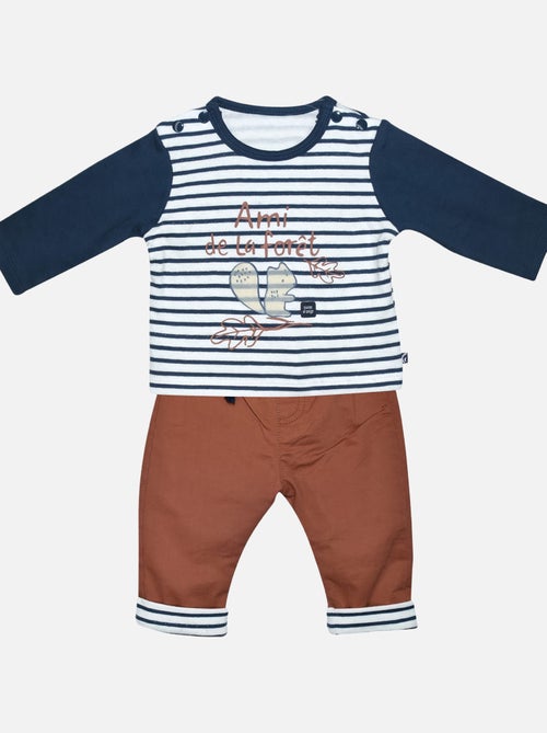 TEE SHIRT PANTALON FLORIANO MAILLE BEBE - Kiabi