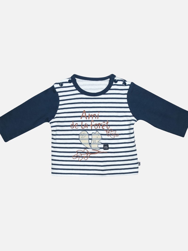 TEE SHIRT PANTALON FLORIANO MAILLE BEBE Blanc - Kiabi