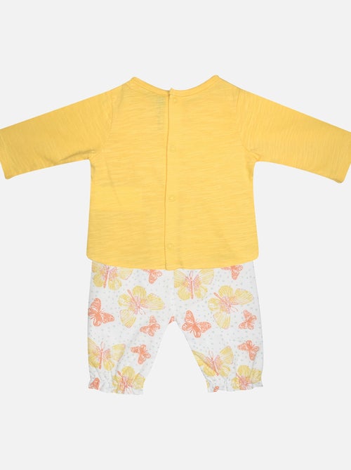 TEE SHIRT PANTALON GABRIELLE MANCHES LONGUES NAISSANCE - Kiabi