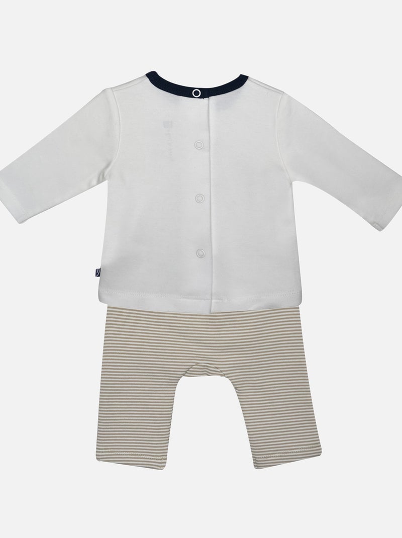 TEE SHIRT + PANTALON NAISSANCE FRANKLIN Beige - Kiabi