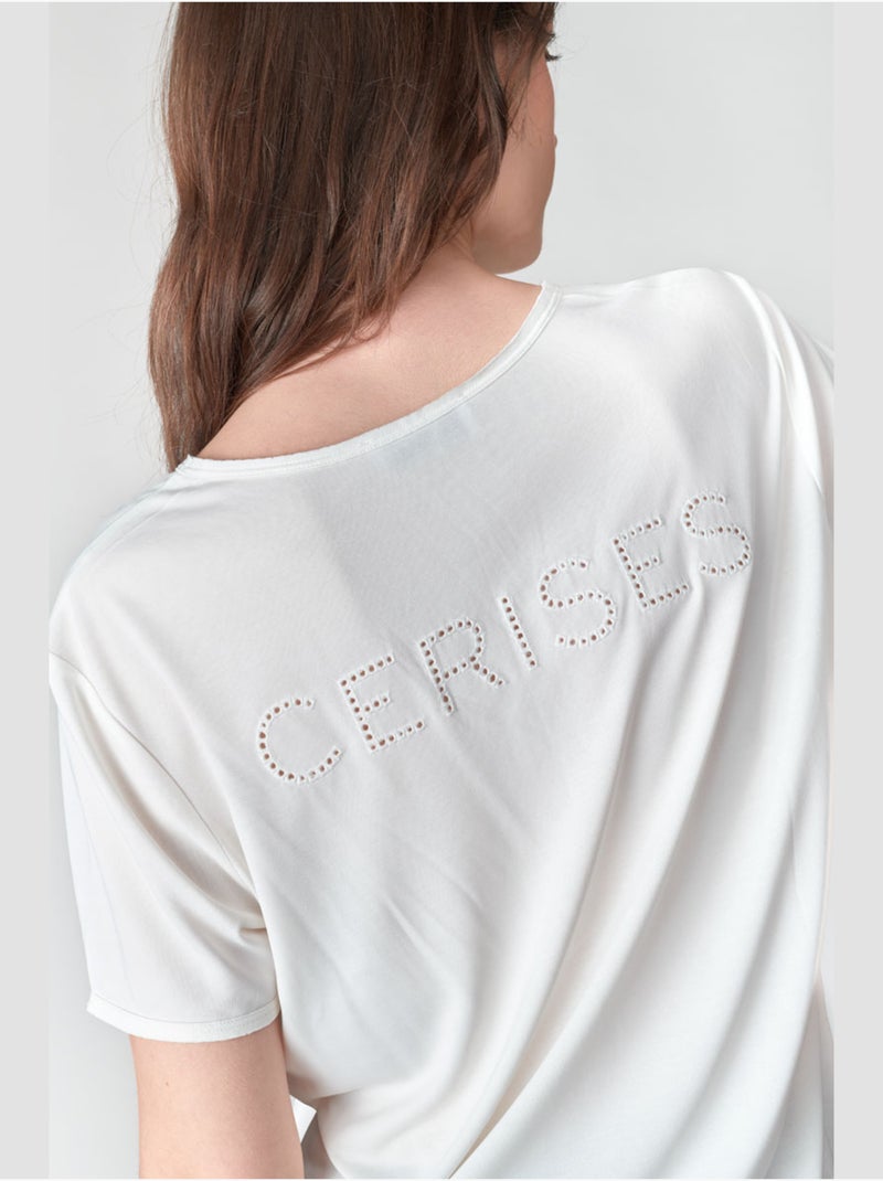 Tee-Shirt PARODIA 'Le Temps Des Cerises' Blanc - Kiabi