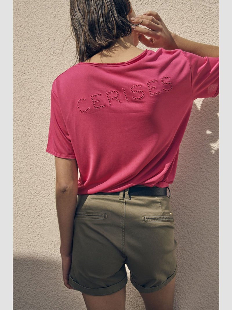 Tee-Shirt PARODIA 'Le Temps Des Cerises' Rose - Kiabi