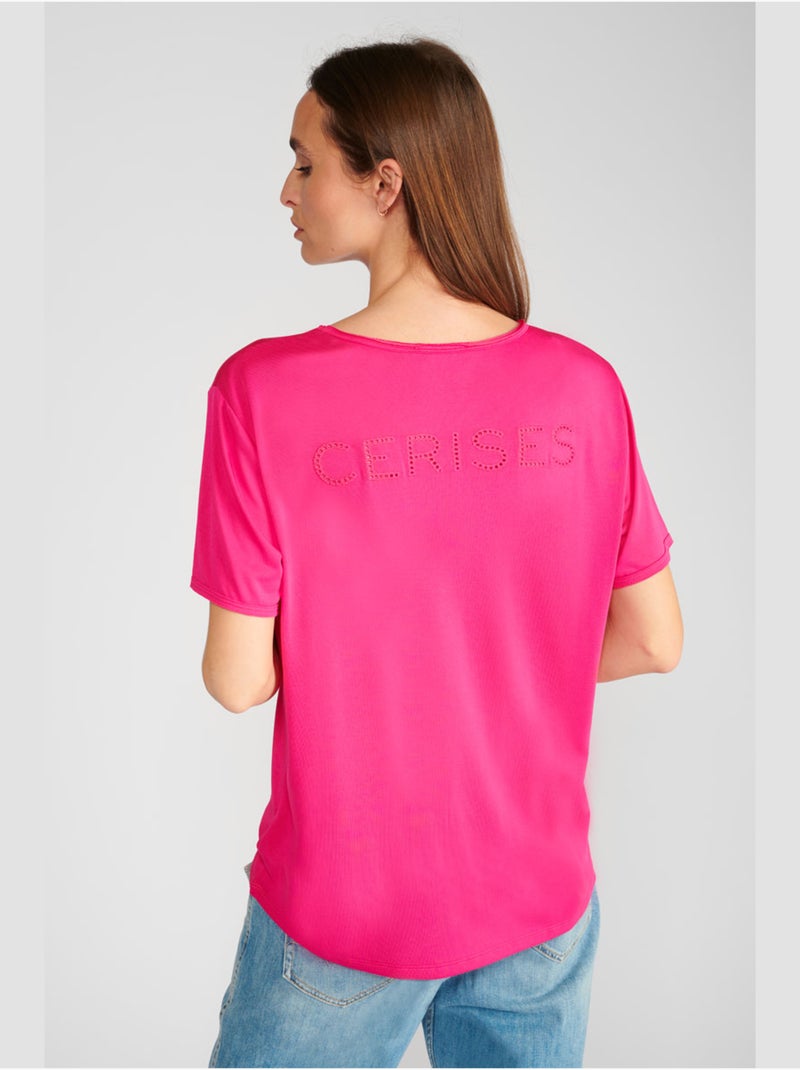 Tee-Shirt PARODIA 'Le Temps Des Cerises' Rose - Kiabi