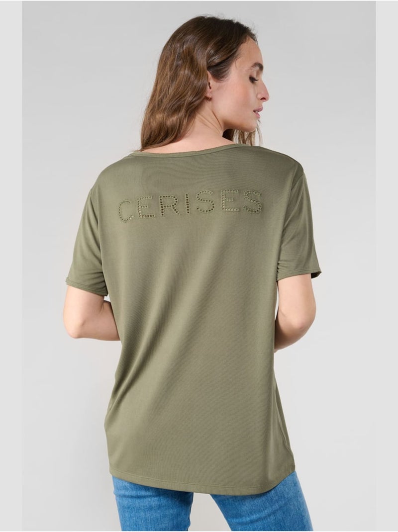 Tee-Shirt PARODIA 'Le Temps Des Cerises' Vert - Kiabi