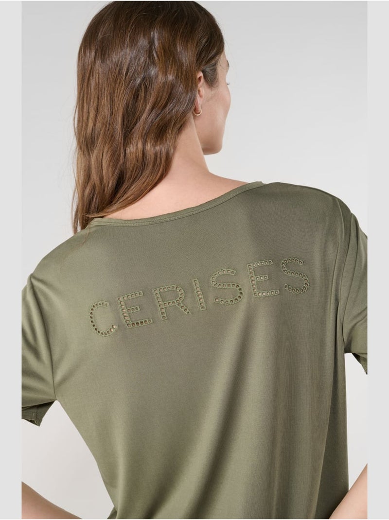 Tee-Shirt PARODIA 'Le Temps Des Cerises' Vert - Kiabi