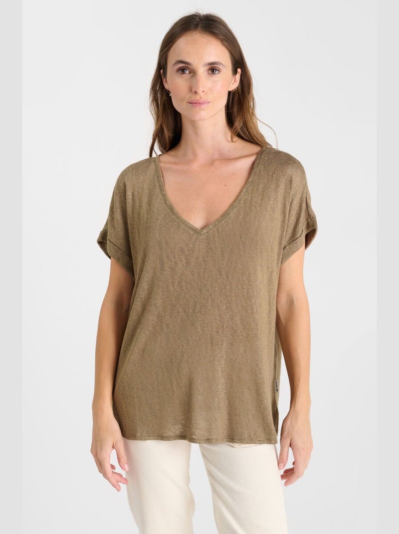 Tee-Shirt PATI 'Le Temps Des Cerises' Marron - Kiabi