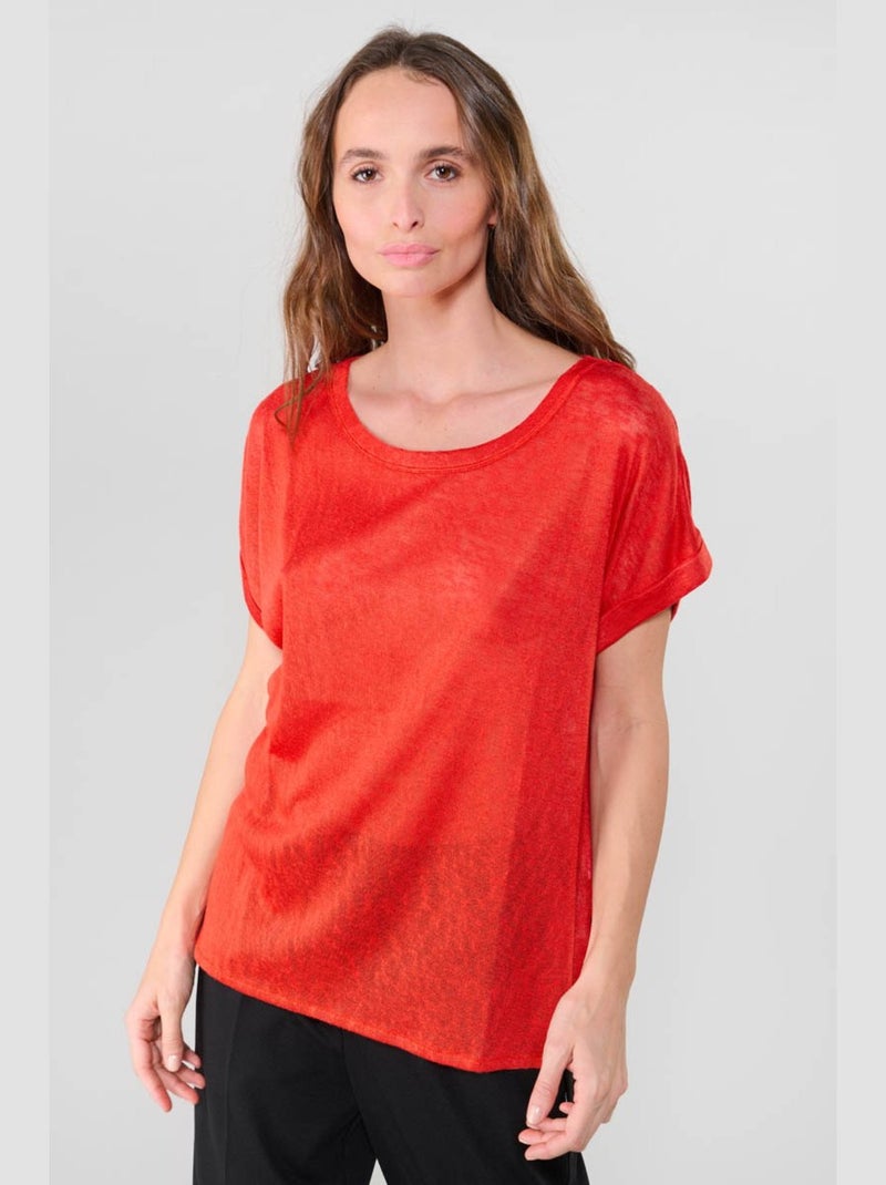 Tee-Shirt PATRUL 'Le Temps Des Cerises' Orange - Kiabi
