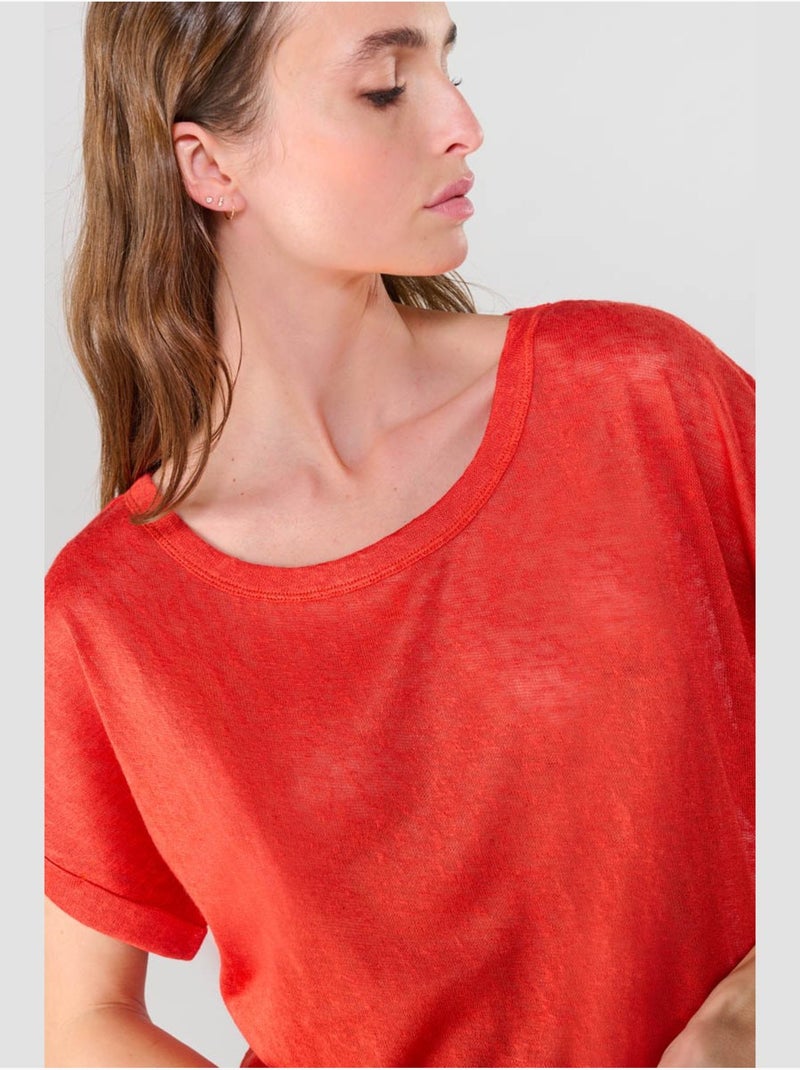 Tee-shirt patrul 'le temps des cerises' Orange - Kiabi