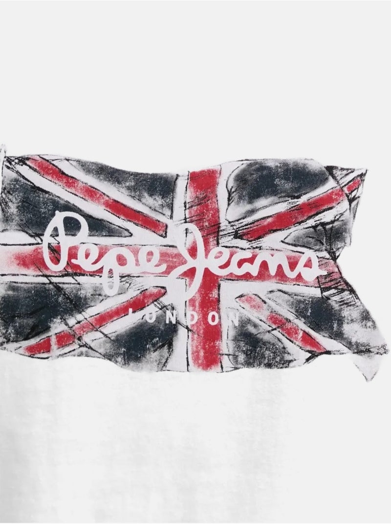 Tee Shirt Pepe Jeans  Back Clag Blanc - Kiabi