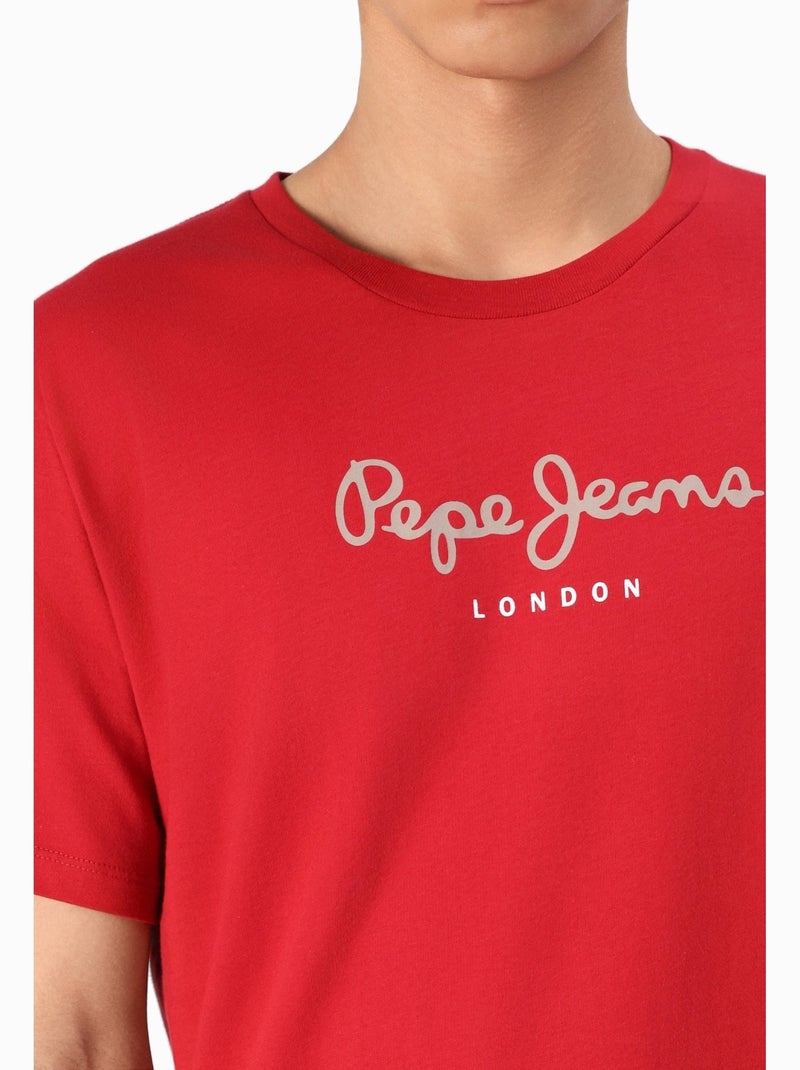 Tee Shirt Pepe Jeans Eggo Rouge tomate - Kiabi