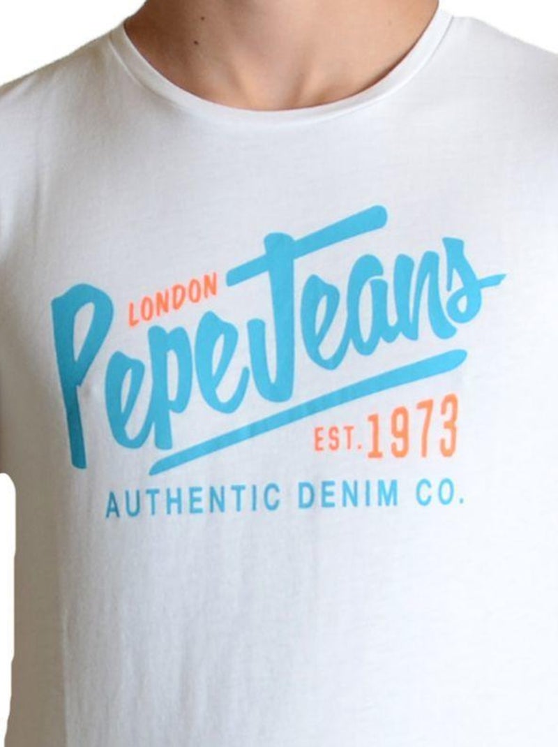 Tee Shirt Pepe Jeans Enfant Ace Blanc - Kiabi