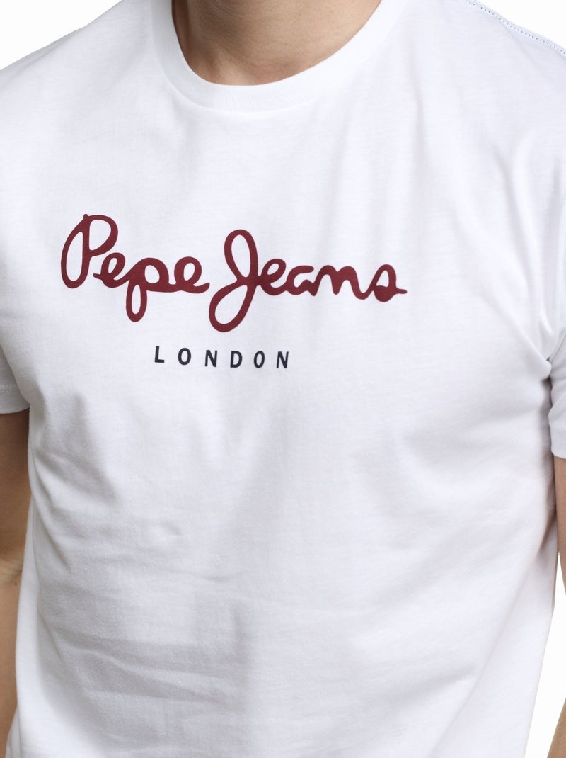 Tee Shirt Pepe Jeans manches courtes Blanc Rouge - Kiabi