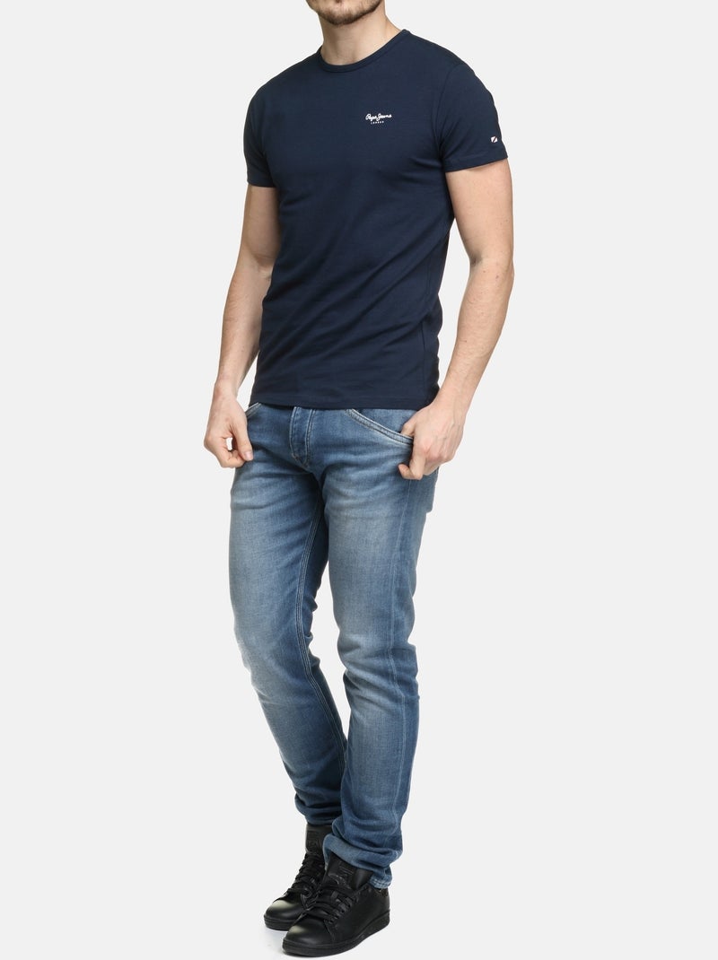 Tee Shirt Pepe Jeans manches courtes Bleu foncé - Kiabi