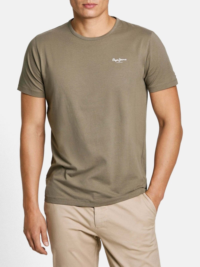 Tee Shirt Pepe Jeans manches courtes Kaki - Kiabi