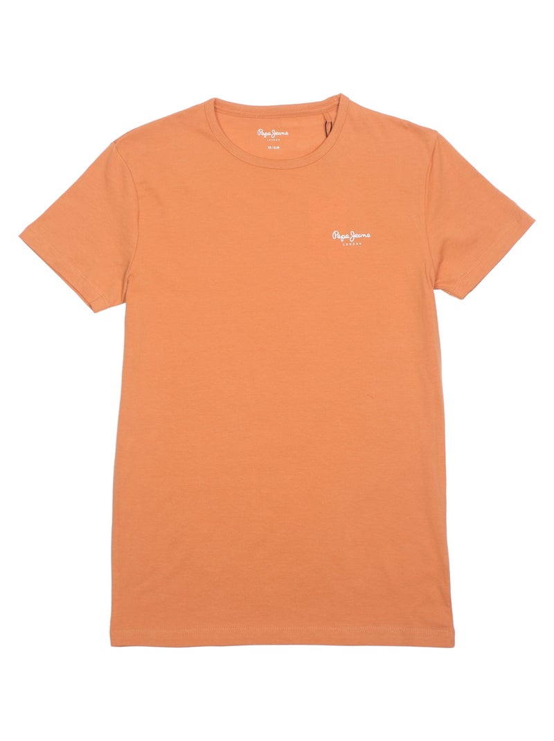 Tee Shirt Pepe Jeans manches courtes Orange - Kiabi