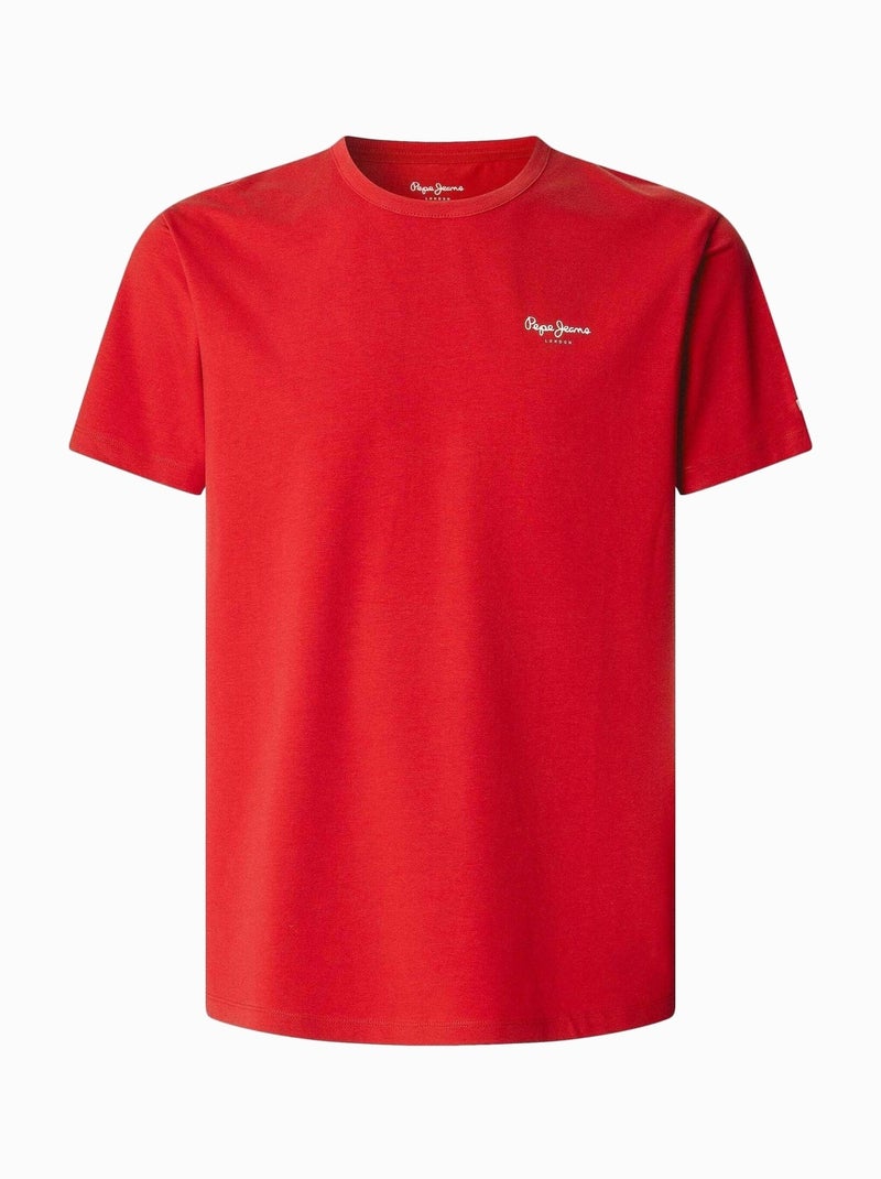 Tee Shirt Pepe Jeans manches courtes Rouge - Kiabi