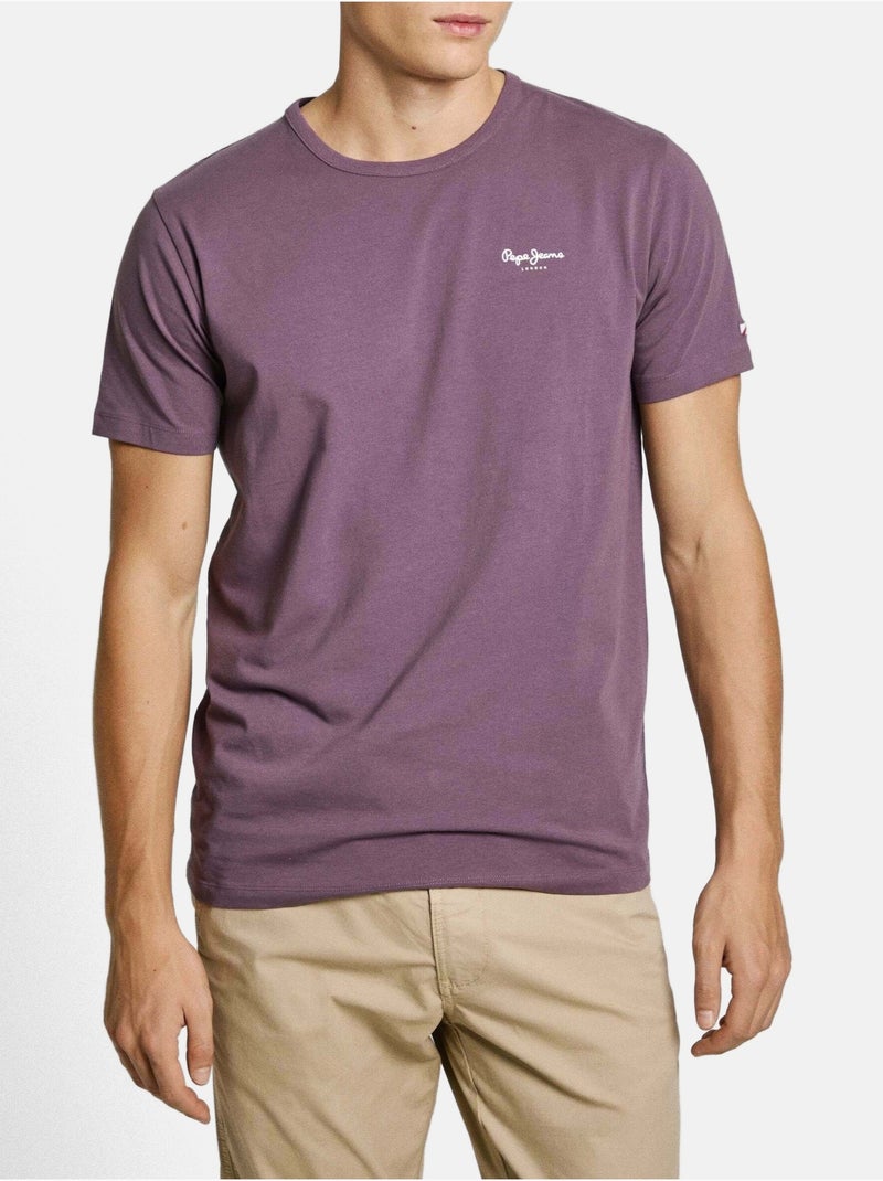 Tee Shirt Pepe Jeans manches courtes Violet - Kiabi