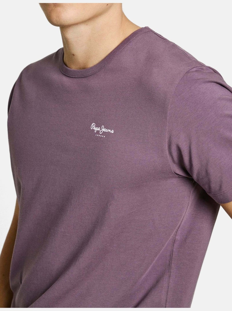 Tee Shirt Pepe Jeans manches courtes Violet - Kiabi