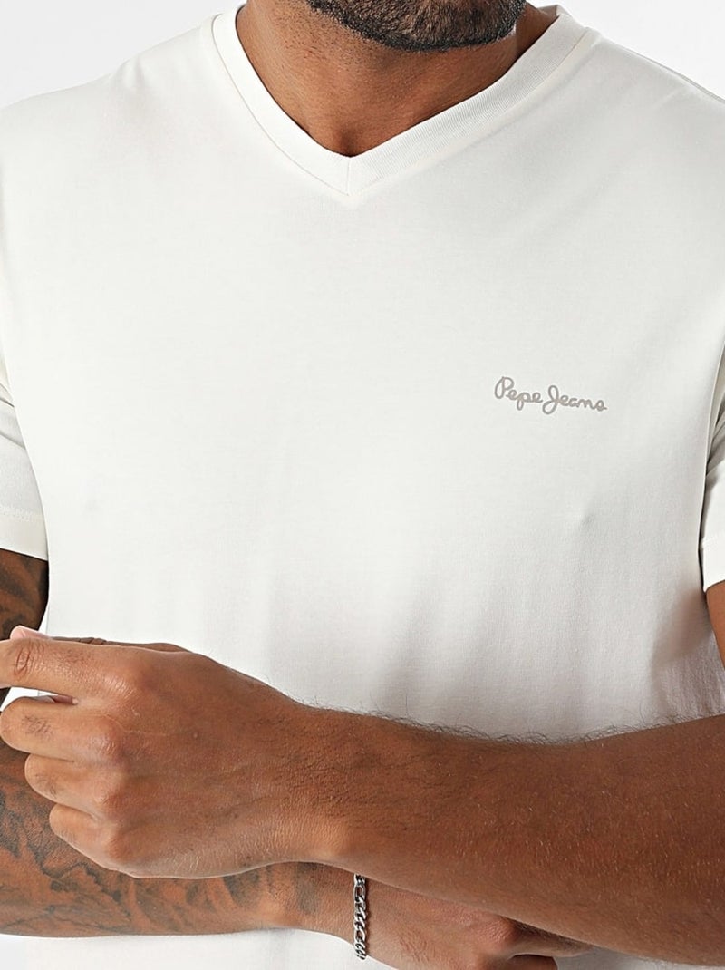 Tee Shirt Pepe Jeans Original Basic V Blanc - Kiabi