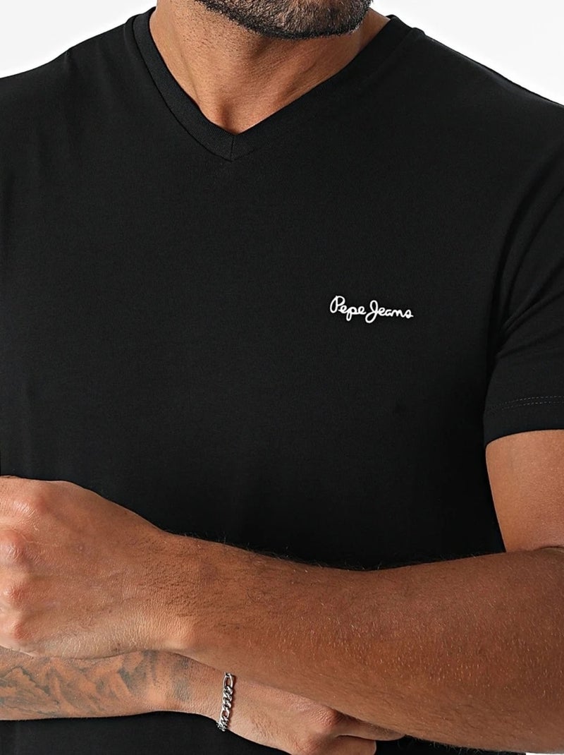 Tee Shirt Pepe Jeans Original Basic V Noir - Kiabi