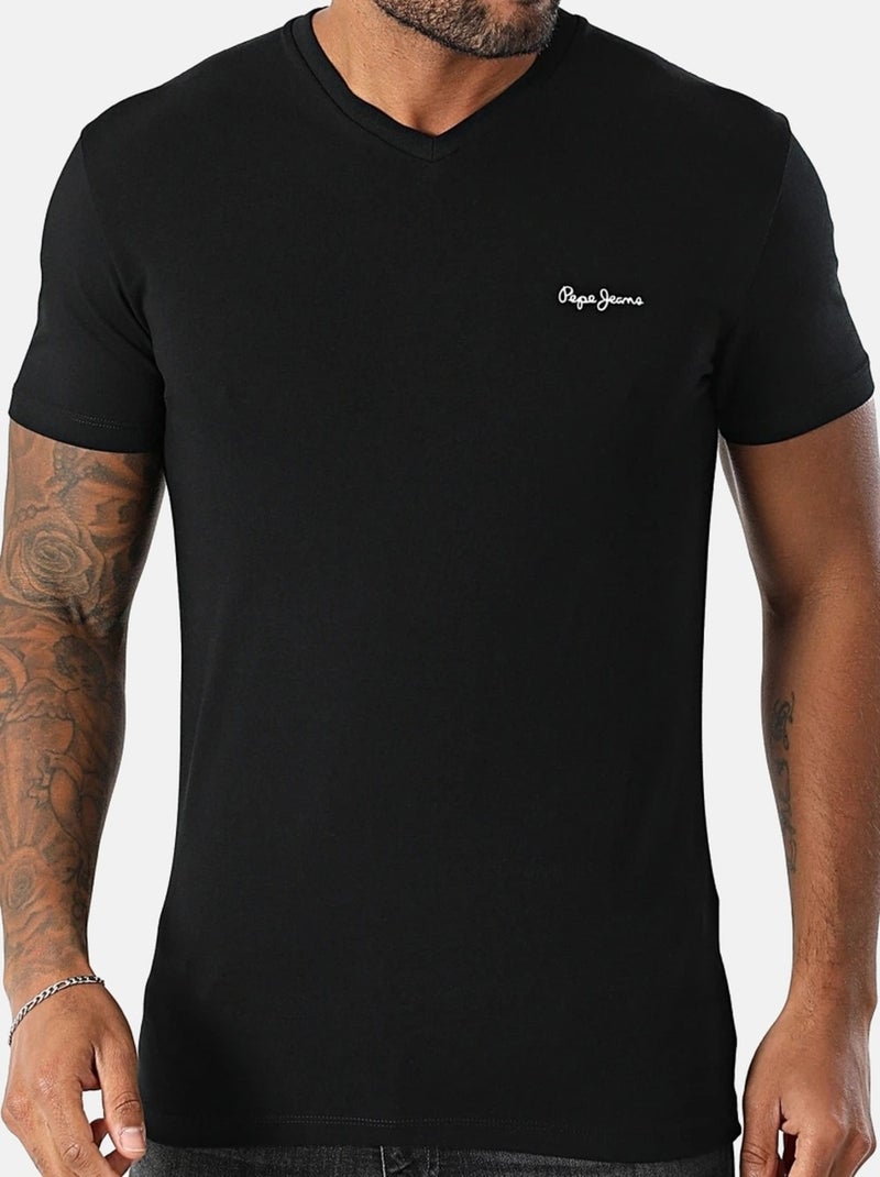 Tee Shirt Pepe Jeans Original Basic V Noir - Kiabi