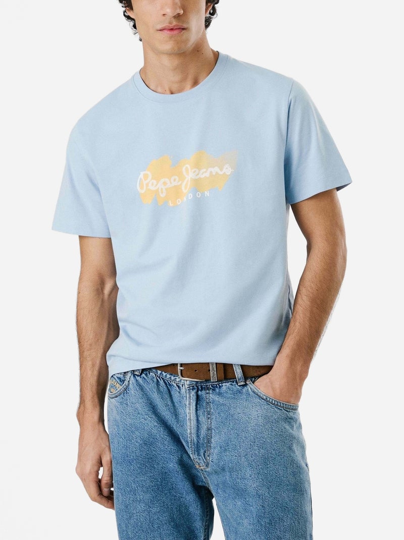 Tee Shirt Pepe Jeans Print milton tee Bleu - Kiabi