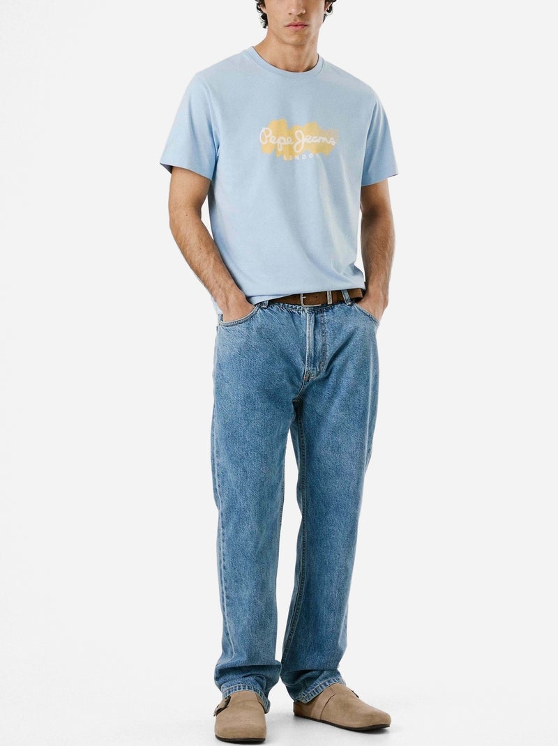 Tee Shirt Pepe Jeans Print milton tee Bleu - Kiabi