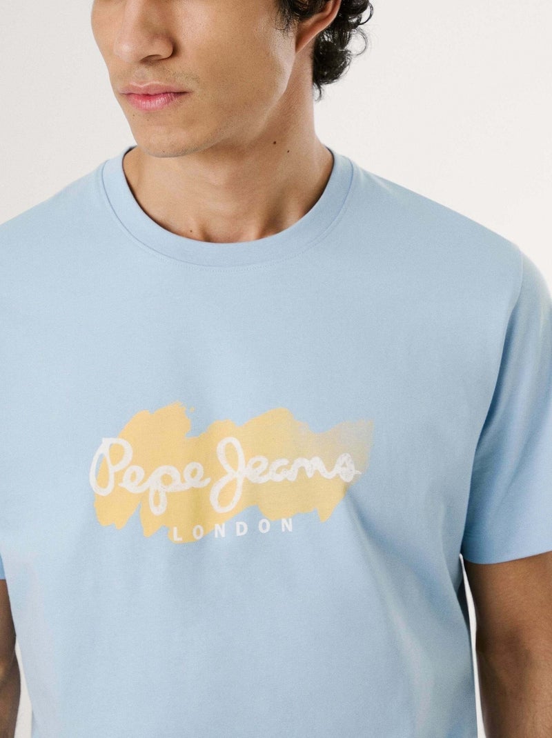 Tee Shirt Pepe Jeans Print milton tee Bleu - Kiabi